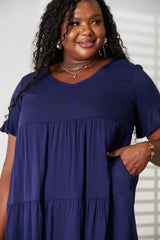 Mandy V-Neck Flounce Sleeve Tiered Dress - Trendsi - Flyclothing LLC
