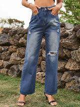 Distressed Jeans with Pockets - Trendsi - Flyclothing LLC