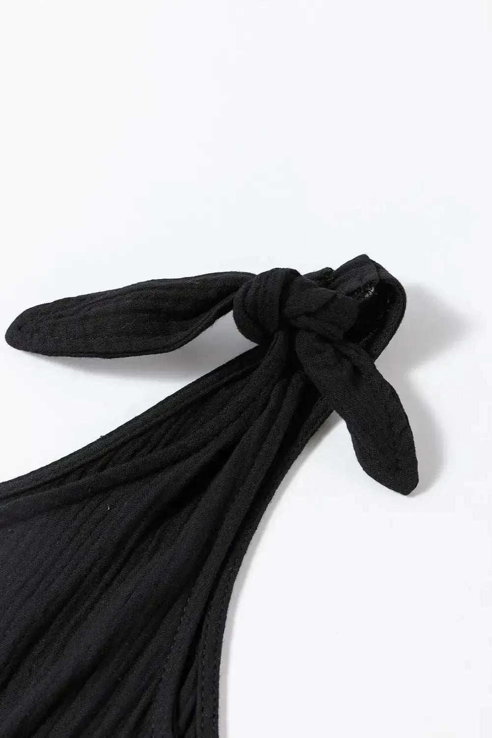 Scoop Neck Tie Shoulder Romper - Trendsi - Flyclothing LLC