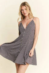 Jade By Jane Full Size Checkered Sleeveless Dress Plus Size - Trendsi - Flyclothing LLC