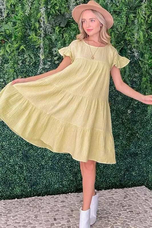 And The Why Cotton Gauze Baby Doll Casual Dress - Trendsi - Flyclothing LLC
