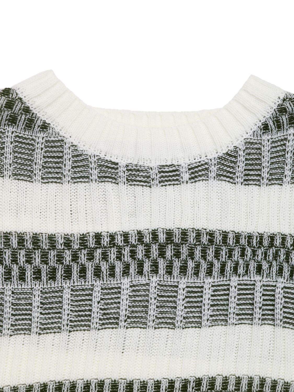 Perfee Contrast Round Neck Long Sleeve Sweater - Trendsi - Flyclothing LLC