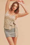 Aemi + Co Ditsy Floral Surplice Adjustable Straps Cami - Trendsi - Flyclothing LLC