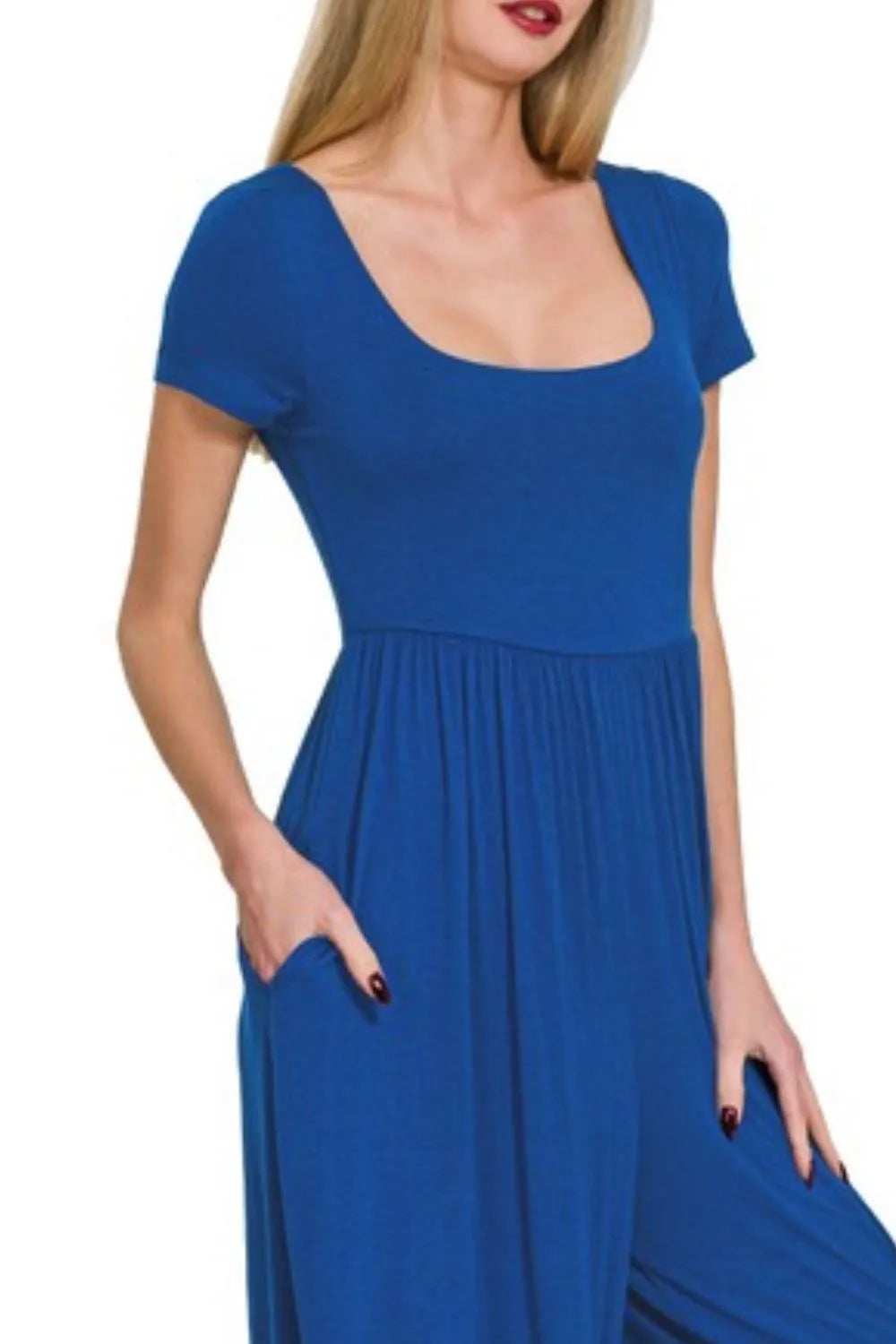 Zenana Double Layered Short Sleeve Jumpsuits - Trendsi - Flyclothing LLC