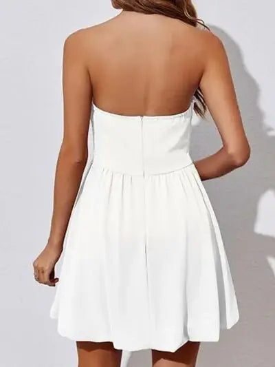 Ruched Tube Mini Dress - Trendsi - Flyclothing LLC