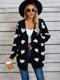 Angel Wings Heart Open Front Long Sleeve Cardigan - Trendsi - Flyclothing LLC
