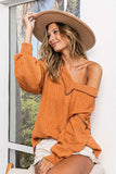 BiBi Textured Exposed Seam Drop Shoulder Knit Top - Trendsi - Flyclothing LLC