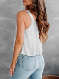Sequin Scoop Neck Tank - Trendsi
