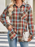 Plaid Button Up Long Sleeve Shirt - Trendsi - Flyclothing LLC
