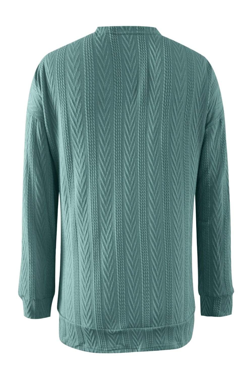 Full Size Textured Open Front Long Sleeve Cardigan - Trendsi - Flyclothing LLC