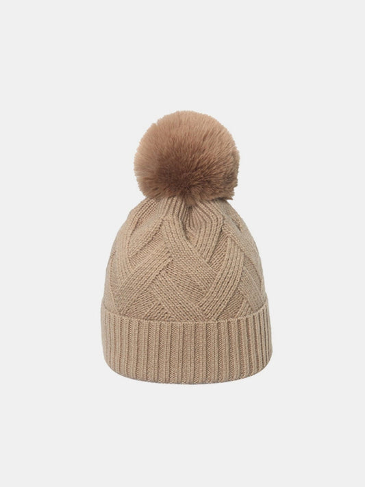 Roll Rim Hat with Pompom - Trendsi