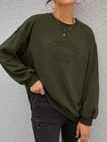 Stereoscopic Letter Round Neck Long Sleeve Sweatshirt - Trendsi - Flyclothing LLC