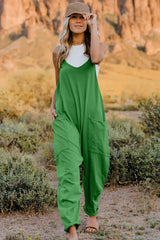 Double Take V-Neck Sleeveless Jumpsuit with Pocket - Trendsi - Flyclothing LLC