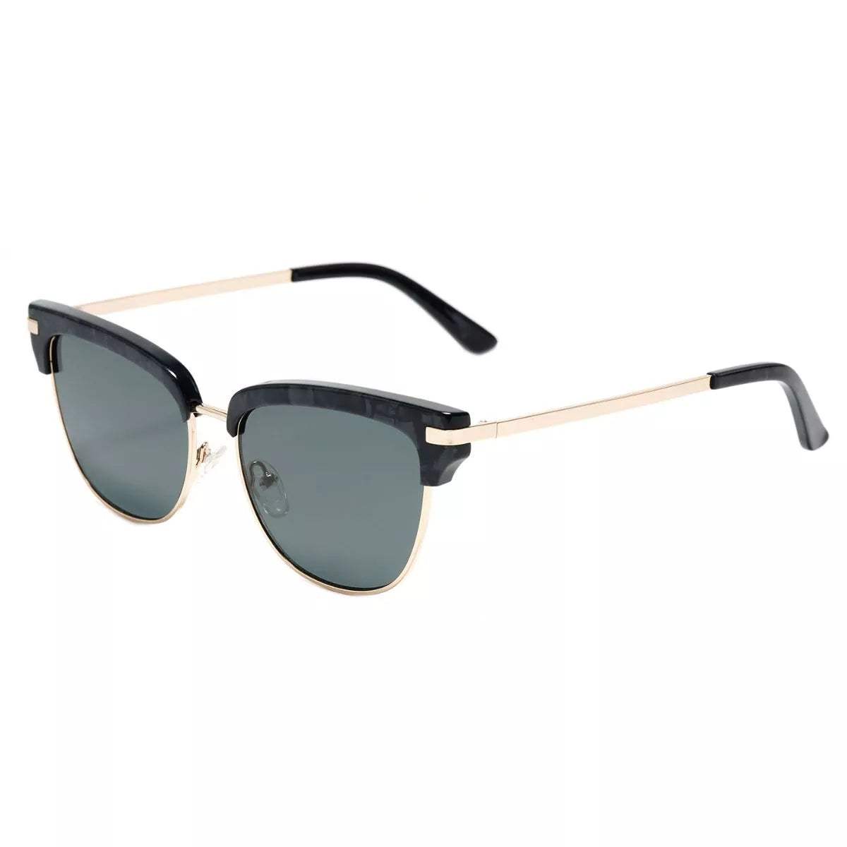 Classic Clubmaster Style Sunglasses with Gold Accents - Trendsi - Flyclothing LLC