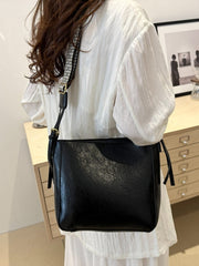 PU Leather Adjustable Strap Crossbody Bag with Pouch - Trendsi