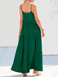 Full Size Ruched Tiered Spaghetti Strap Dress - Trendsi