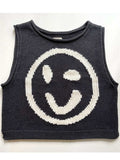 Smiley Round Neck Sweater Vest - Trendsi - Flyclothing LLC