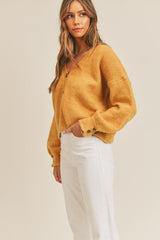 MABLE Long Sleeve Button Down Sweater Cardigan - Trendsi