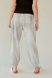 Davi & Dani Rhinestone Elastic Waist Joggers - Trendsi