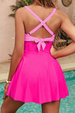 Crisscross V-Neck One-Piece Swimwear - Trendsi - Flyclothing LLC