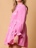 Collared Neck Flounce Sleeve Mini Dress - Trendsi