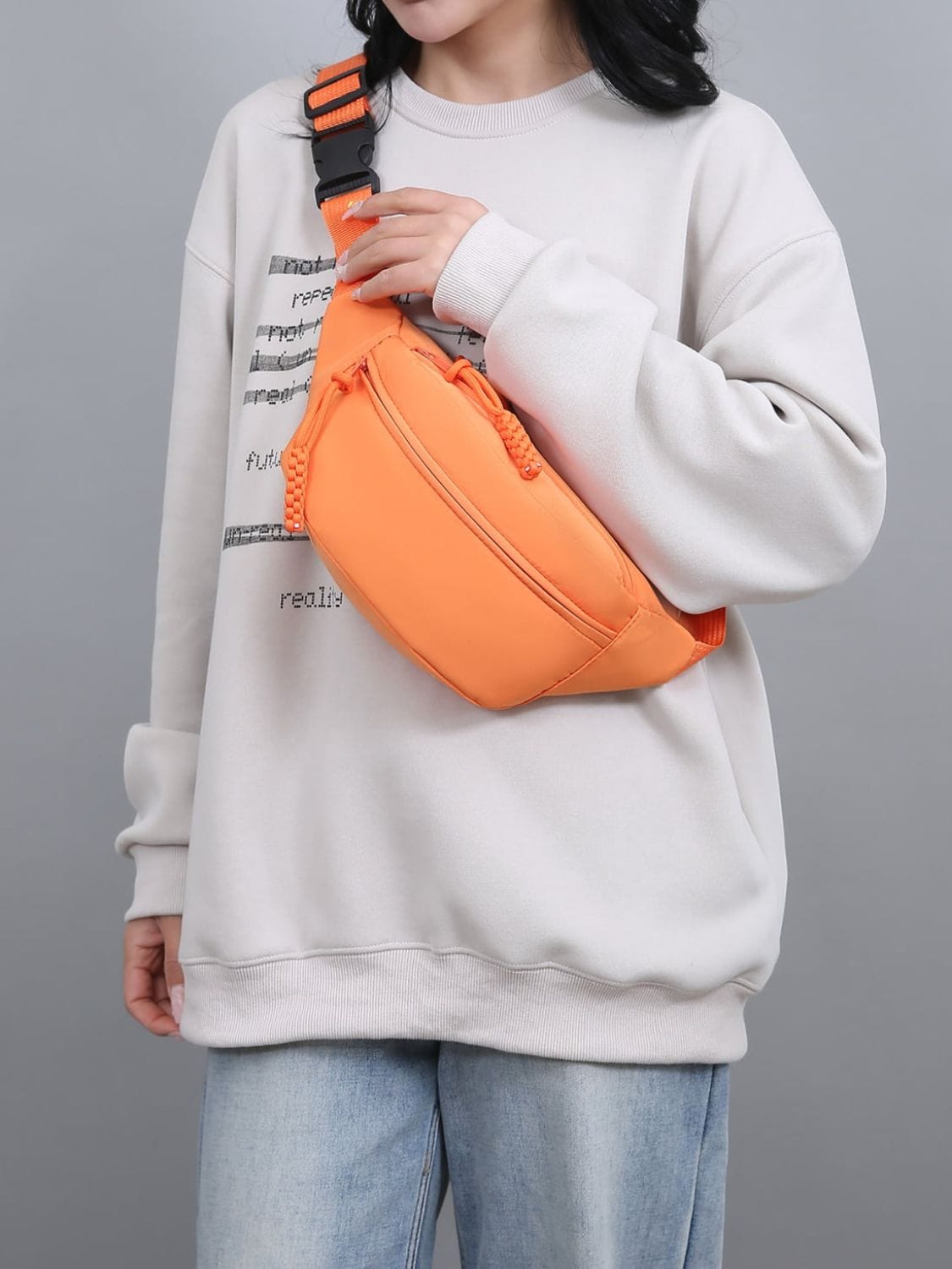 Oxford Cloth Adjustable Strap Sling Bag - Trendsi
