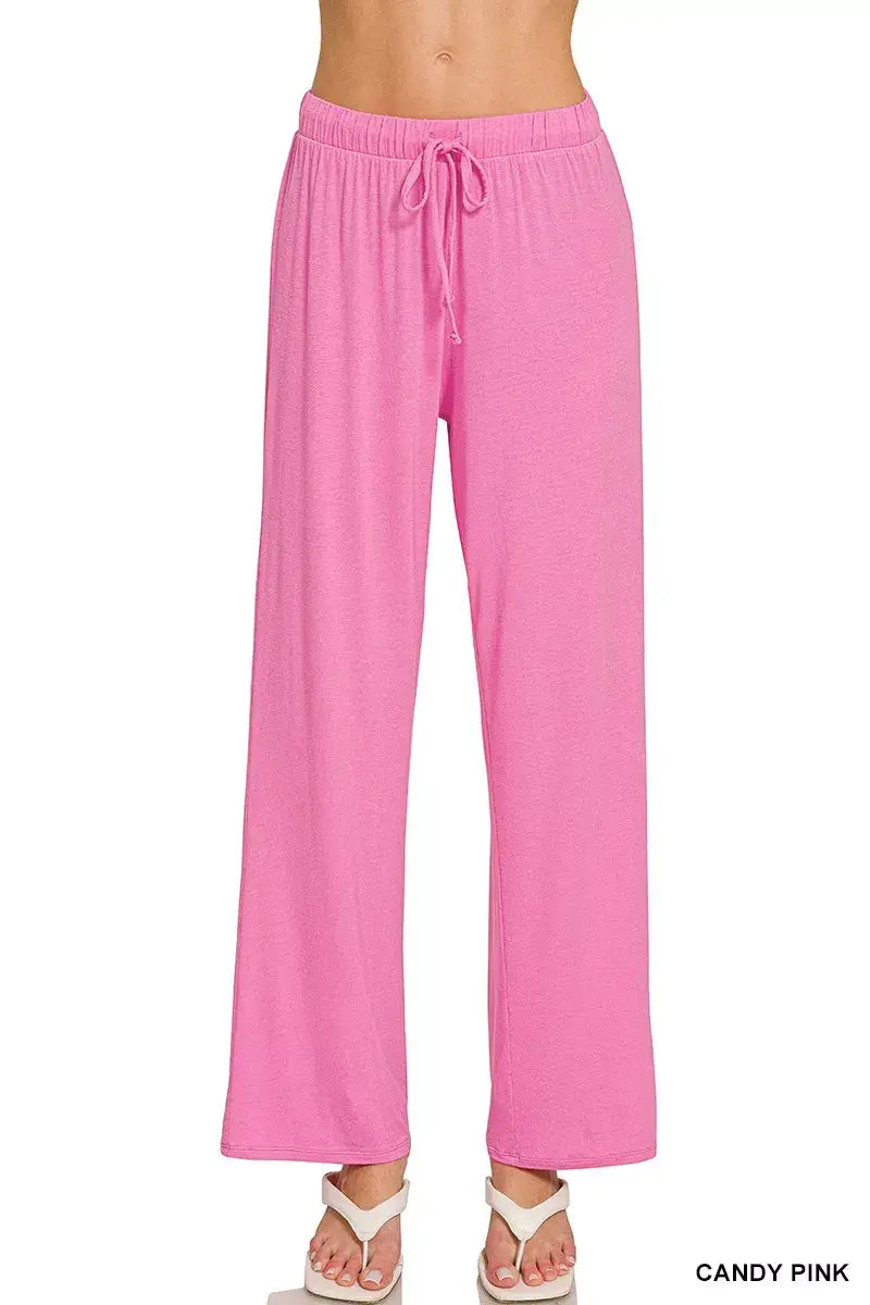 Zenana V-neck Oversized Top & Pants Set - Trendsi - Flyclothing LLC