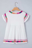 Printed Round Neck Cap Sleeve Blouse - Trendsi - Flyclothing LLC