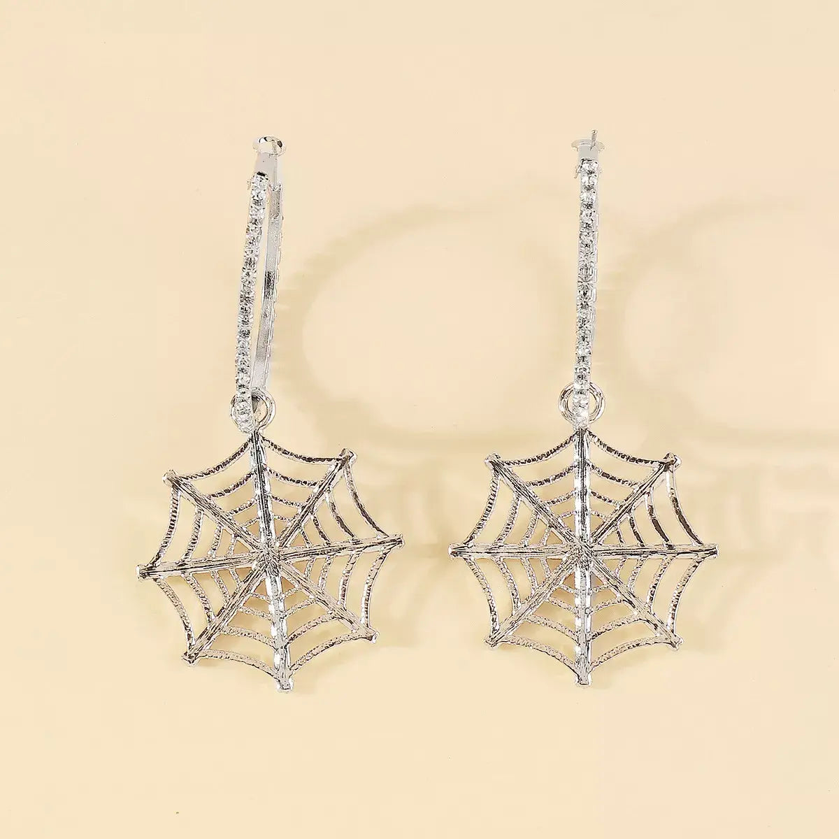 Halloween Spider Web Dangle Hoop Earrings - Trendsi - Flyclothing LLC