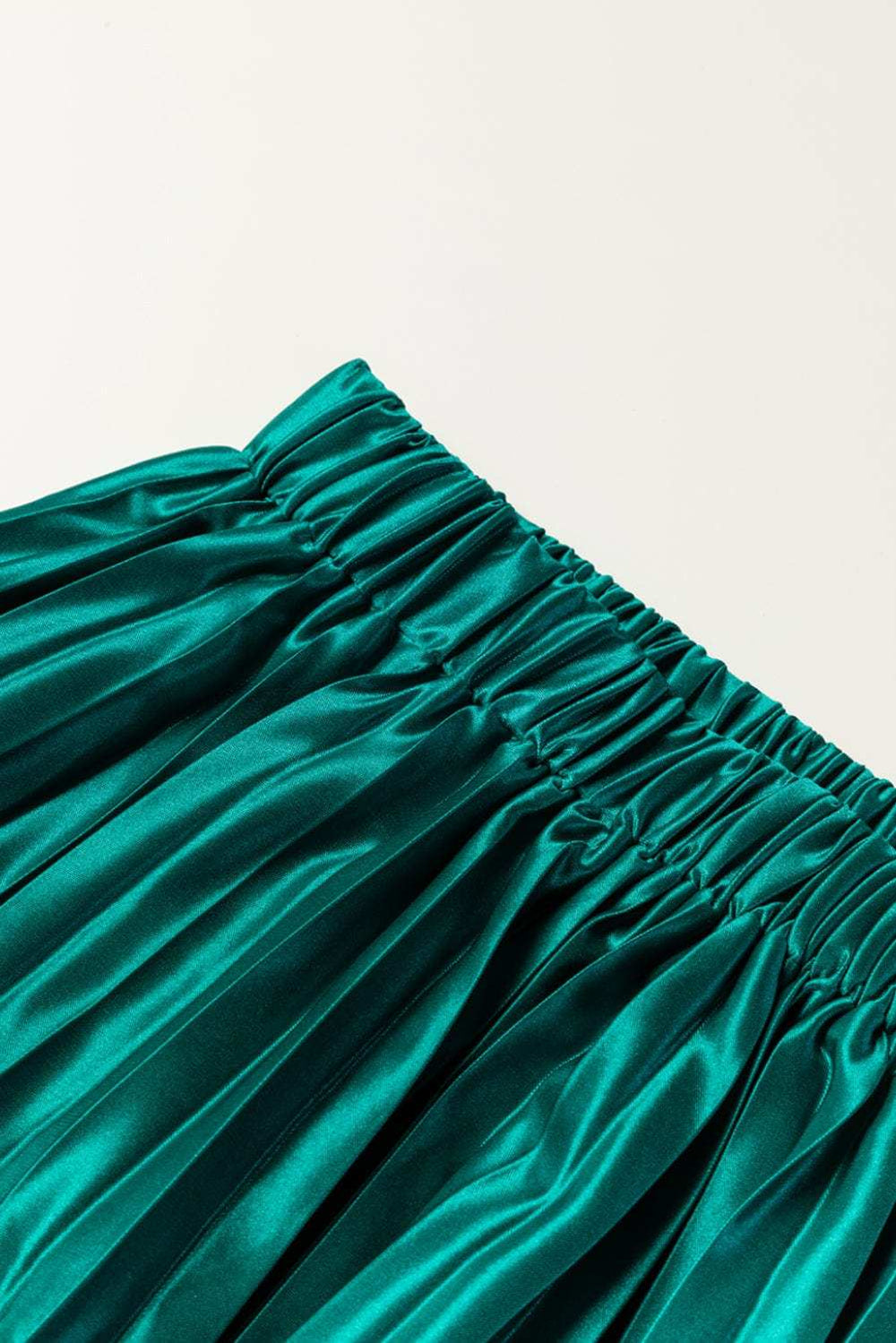 Elastic Waist Pleated Midi Skirt - Trendsi - Flyclothing LLC