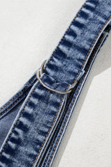 U Neck Patched Pocket Denim Overalls - Trendsi - Flyclothing LLC