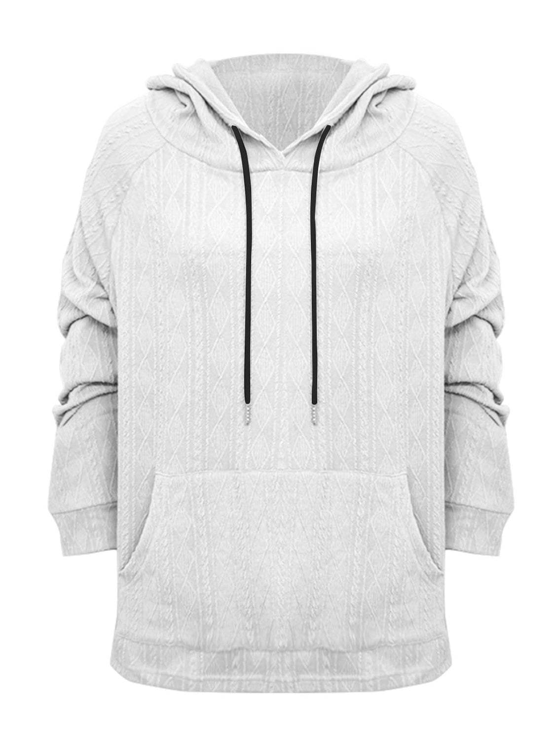 Full Size Drawstring Long Sleeve Hoodie - Trendsi - Flyclothing LLC
