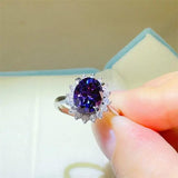 2 Carat 925 Sterling Silver Oval Moissanite Ring - Trendsi