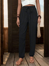 Textured High Waist Joggers - Trendsi - Flyclothing LLC