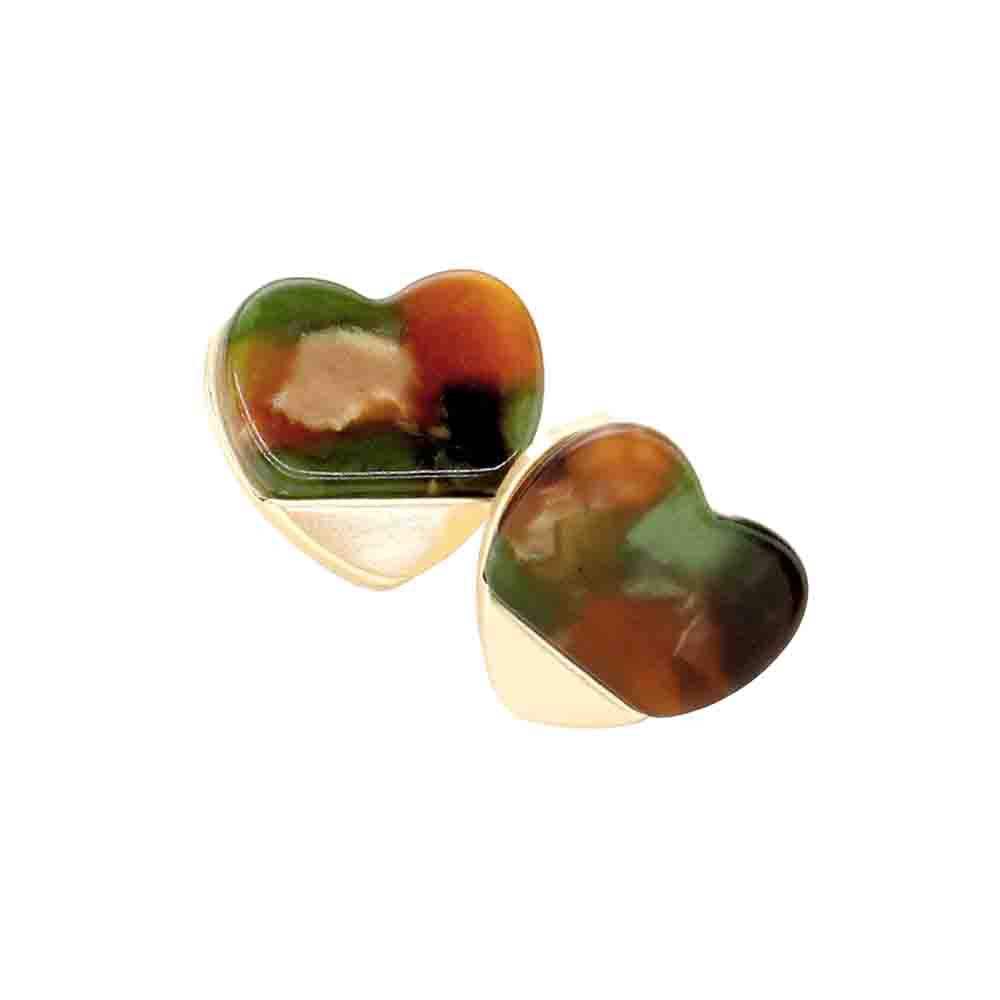 Celluloid Acetate Heart Stud Earrings - Madeline Love - Flyclothing LLC
