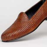 15-211-CGN CESTINO Calfskin Basketweave Slip On, Cognac - Zelli Italia - Flyclothing LLC