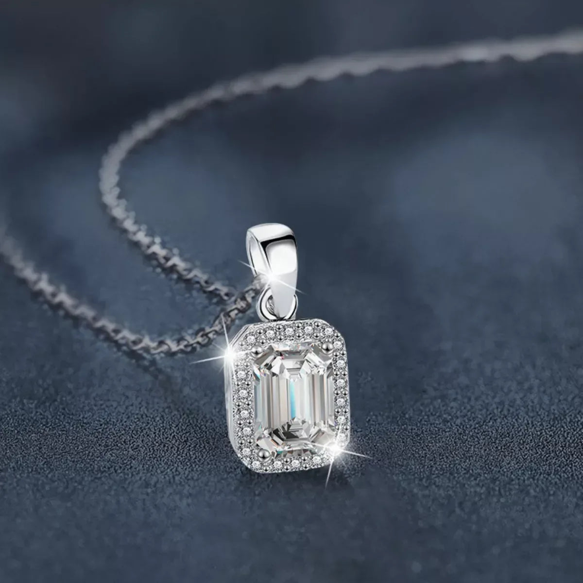 1 Carat Moissanite 925 Sterling Silver Pendant Necklace - Trendsi - Flyclothing LLC