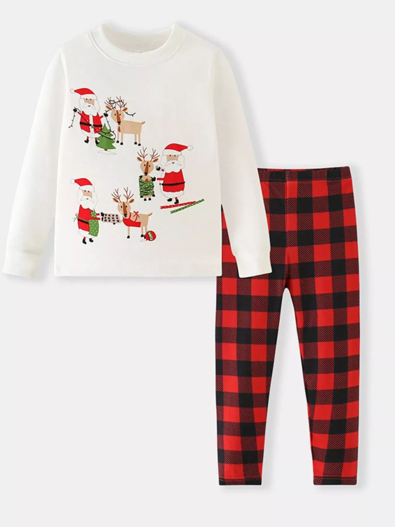 Children's Christmas Santa & Reindeer Pajama Set - Trendsi - Flyclothing LLC