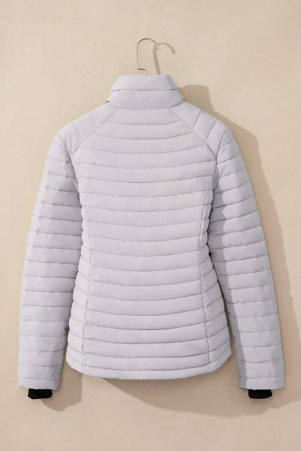 Turtleneck Zip Up Long Sleeve Jacket - Trendsi - Flyclothing LLC