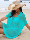 Hollow Out Collared Neck Cover-Up - Trendsi - Flyclothing LLC