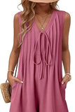 Tie Front Sleeveless Romper - Trendsi - Flyclothing LLC