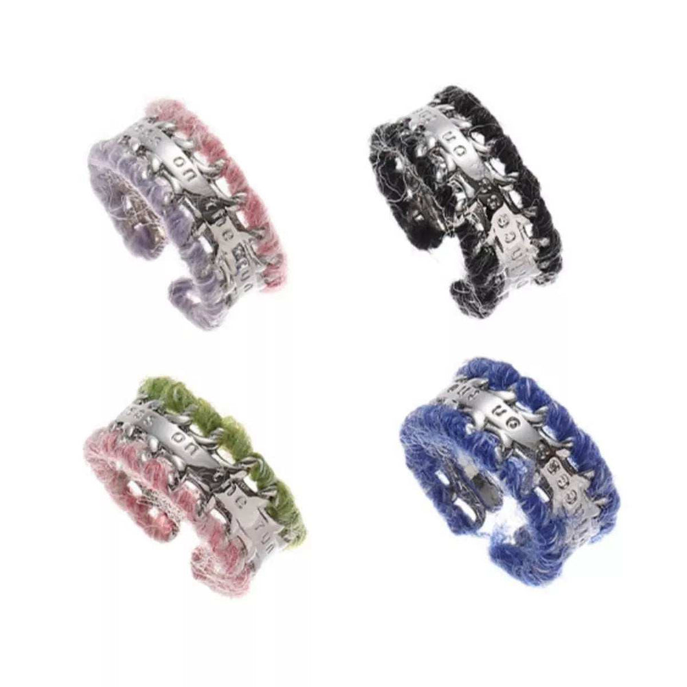 Brass Yarn-Wrapped Open Ring - Trendsi - Flyclothing LLC