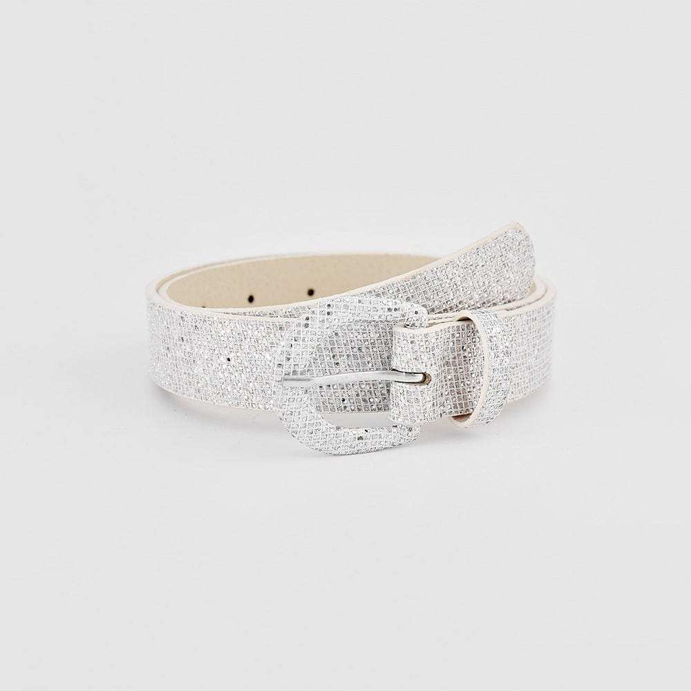Sequin PU Leather Belt - Trendsi - Flyclothing LLC