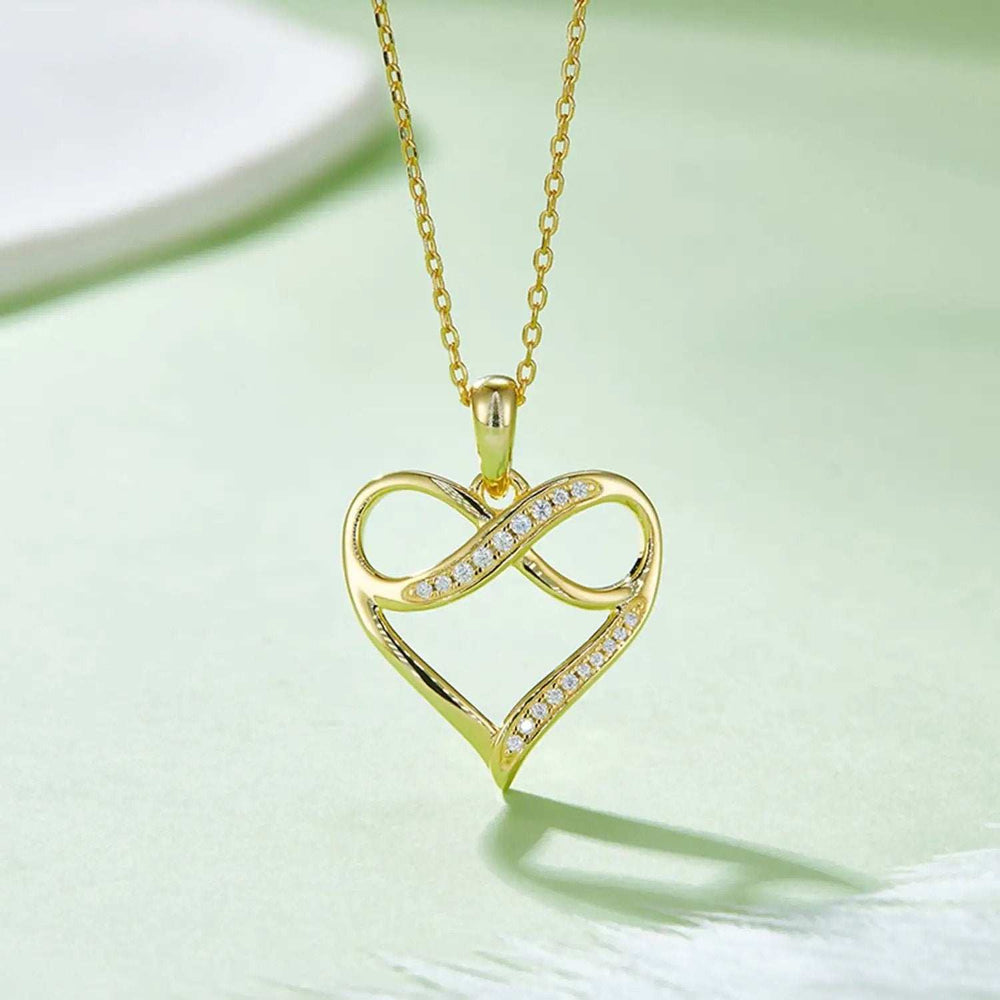 Moissanite 925 Sterling Silver Heart Necklace - Trendsi - Flyclothing LLC