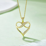Moissanite 925 Sterling Silver Heart Necklace - Trendsi