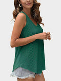 Florira Eyelet Round Neck Tank - Trendsi - Flyclothing LLC