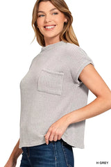 Zenana Chenille Waffle Short Sleeve Sweater - Trendsi - Flyclothing LLC