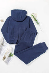Drawstring Half Zip Hoodie and Joggers Active Set - Trendsi - Flyclothing LLC