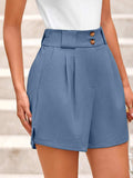 Two Button Wide Waistband Shorts - Trendsi - Flyclothing LLC