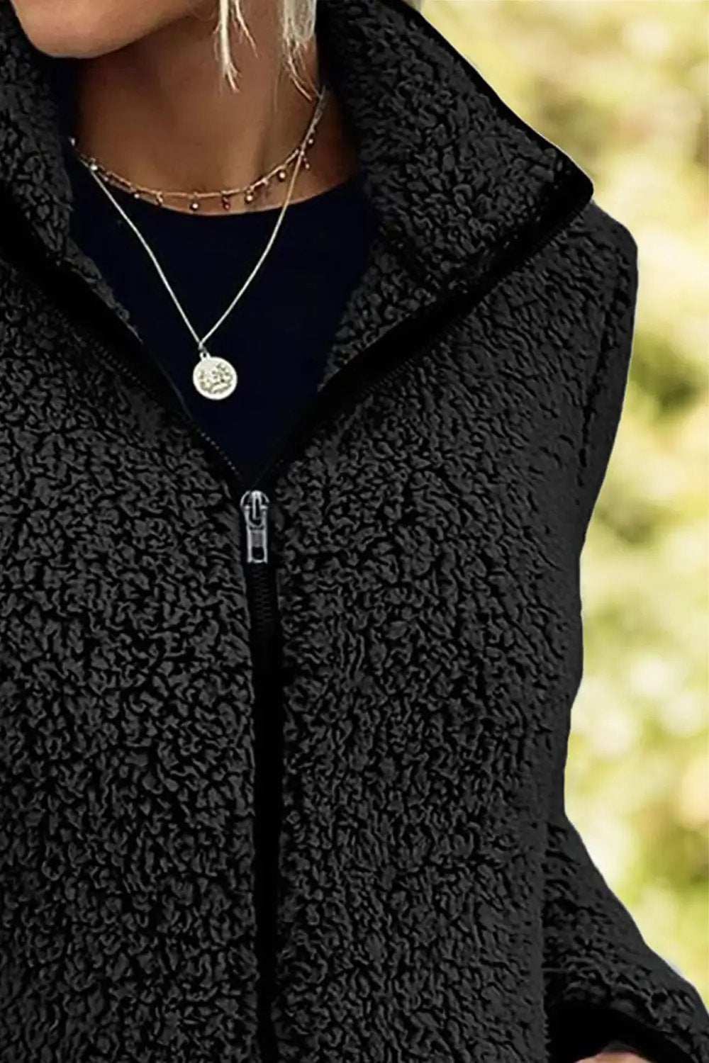 Pocketed Zip Up Turtleneck Jacket - Trendsi - Flyclothing LLC